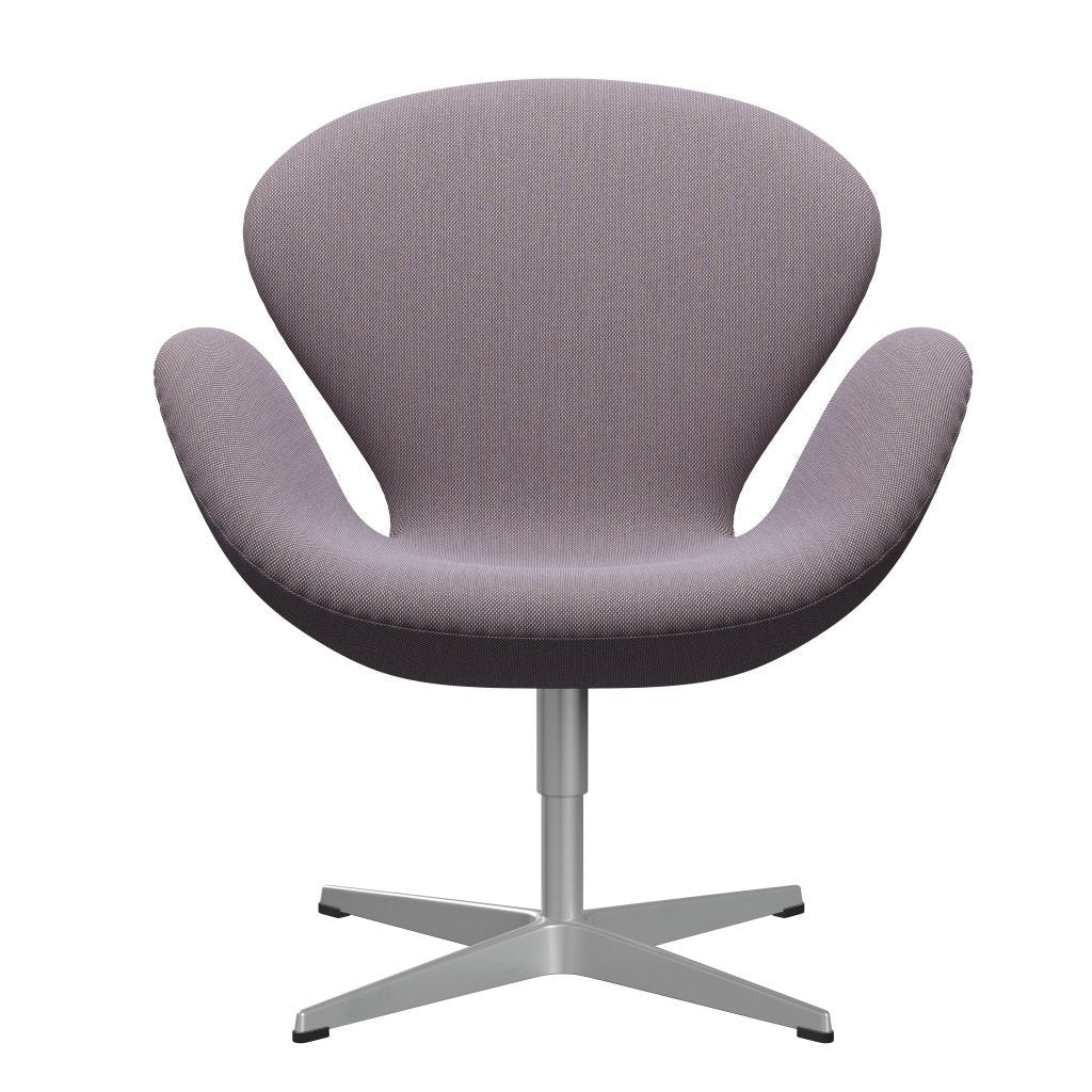 Fritz Hansen Swan Lounge Chair, Silver Grey/Steelcut Trio White/Violet