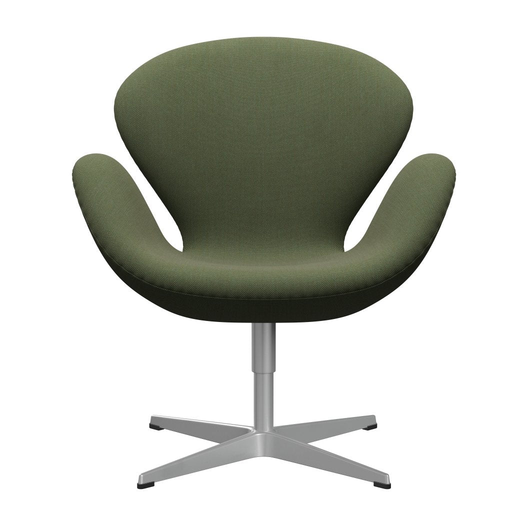 Fritz Hansen Swan Lounge Chair, Silver Grey/Steelcut Trio Delicate Green