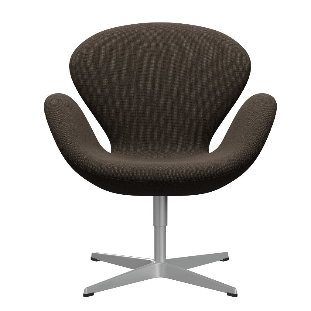 Fritz Hansen Swan Lounge Chair, Silver Grey/Sunniva Chocolate/Black