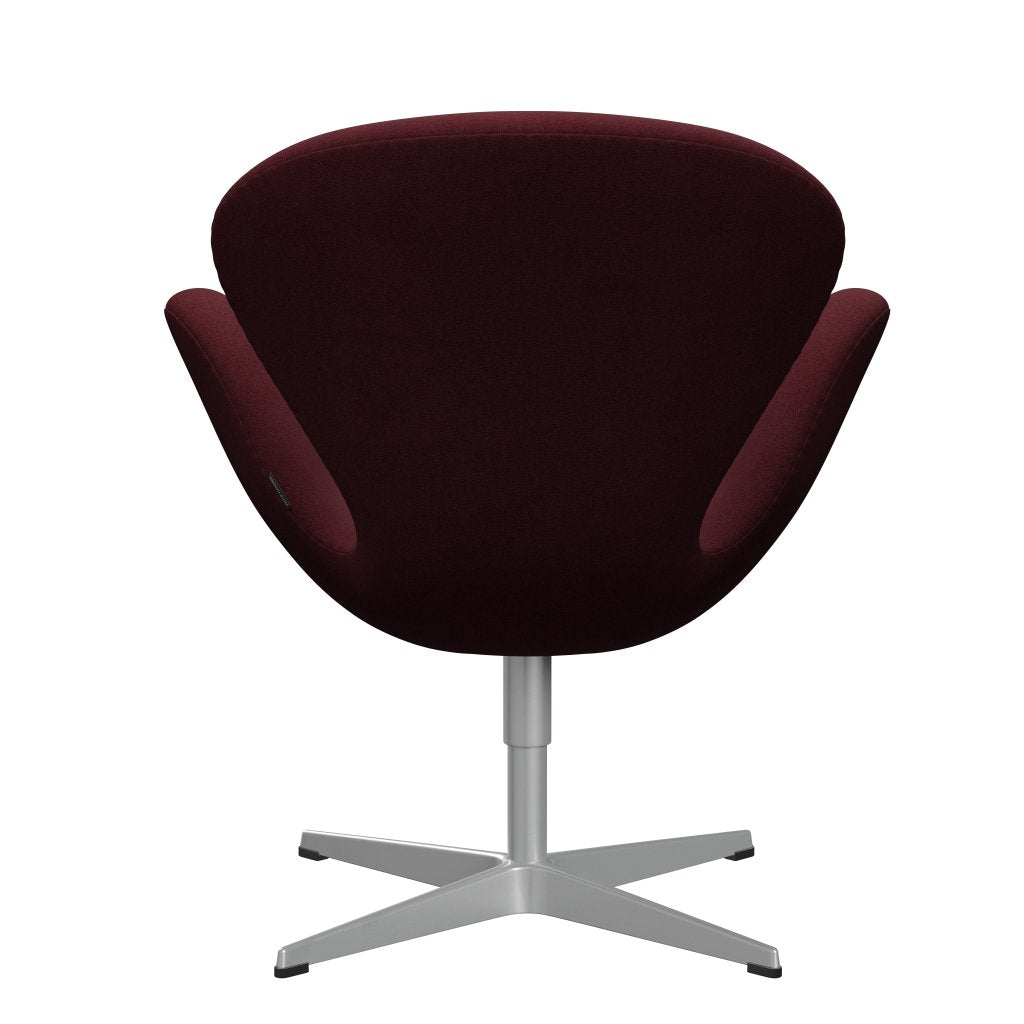 Fritz Hansen Swan Lounge Chair, Silver Grey/Tonus Wine Red