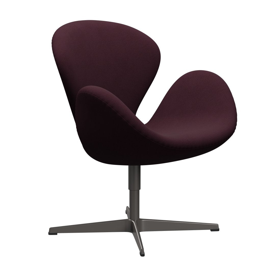 Fritz Hansen Swan Lounge Chair, Warm Graphite/Comfort Light Bordeaux