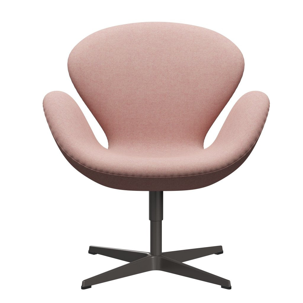 Fritz Hansen Swan Lounge, ciepły grafit/Divina MD Soft Pink