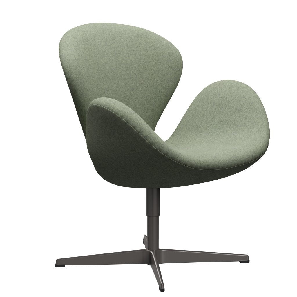 Fritz Hansen Swan Lounge, ciepły grafit/divina Melange Light Green