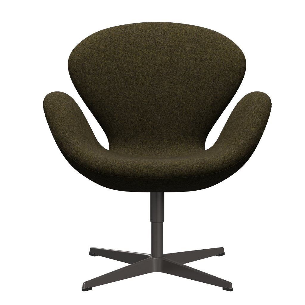 Fritz Hansen Swan Lounge Chair, Warm Graphite/Divina Melange Dusty Olive