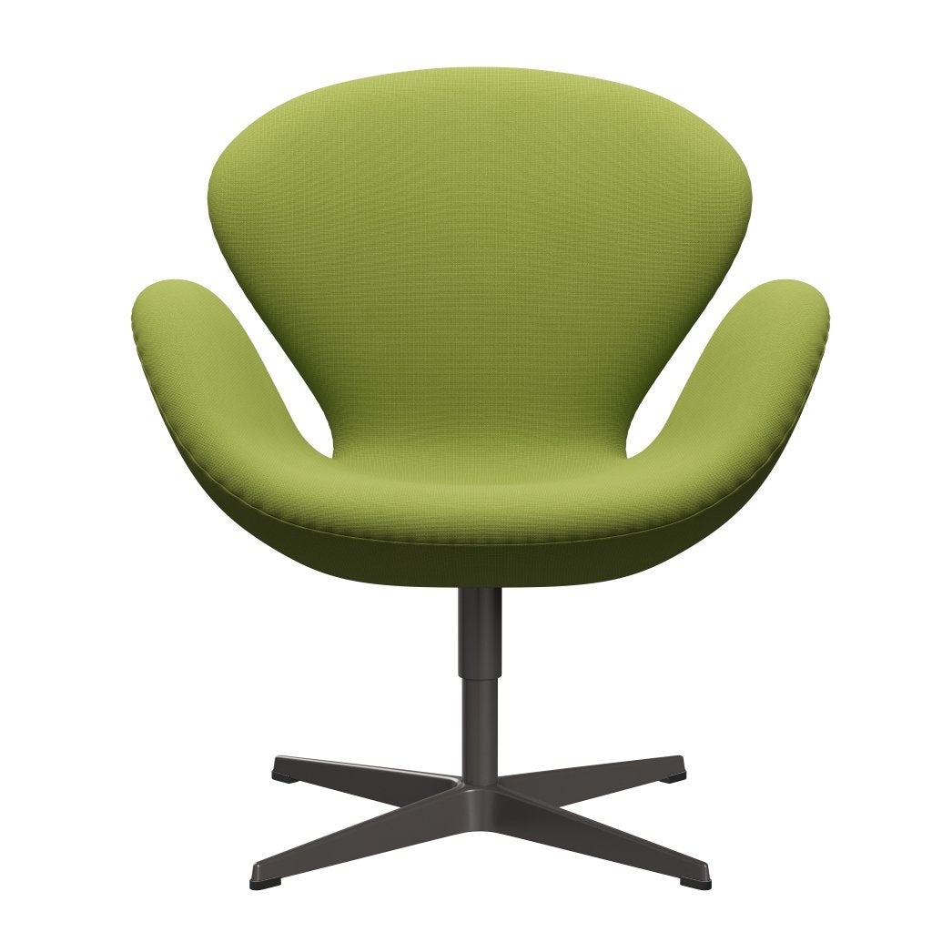 Fritz Hansen Swan Lounge Chair, Warm Graphite/Fame Light Grass Green