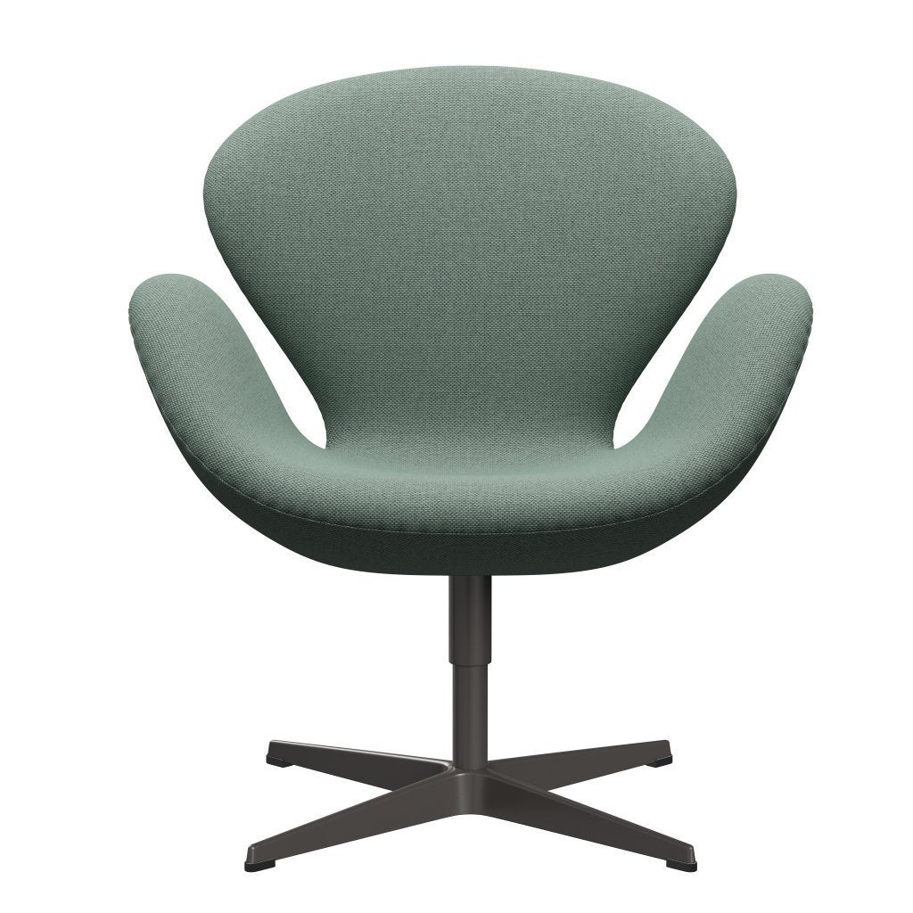 Fritz Hansen Swan Lounge Chair, Warm Graphite/Re Wool Aqua/Natural