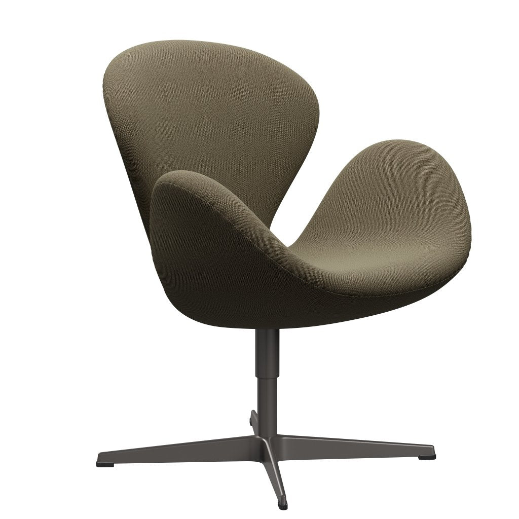 Fritz Hansen Swan Lounge Chair, Warm Graphite/Rims Brown/Light Green