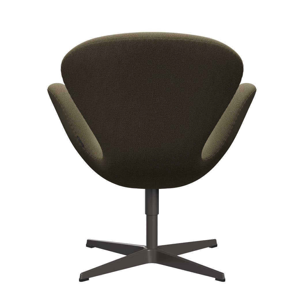 Fritz Hansen Swan Lounge Chair, Warm Graphite/Rims Brown/Light Green