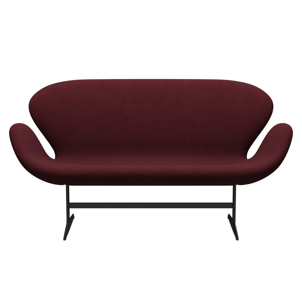 Fritz Hansen Swan Sofa 2 osobę, brązowy brąz/tonus wino czerwony