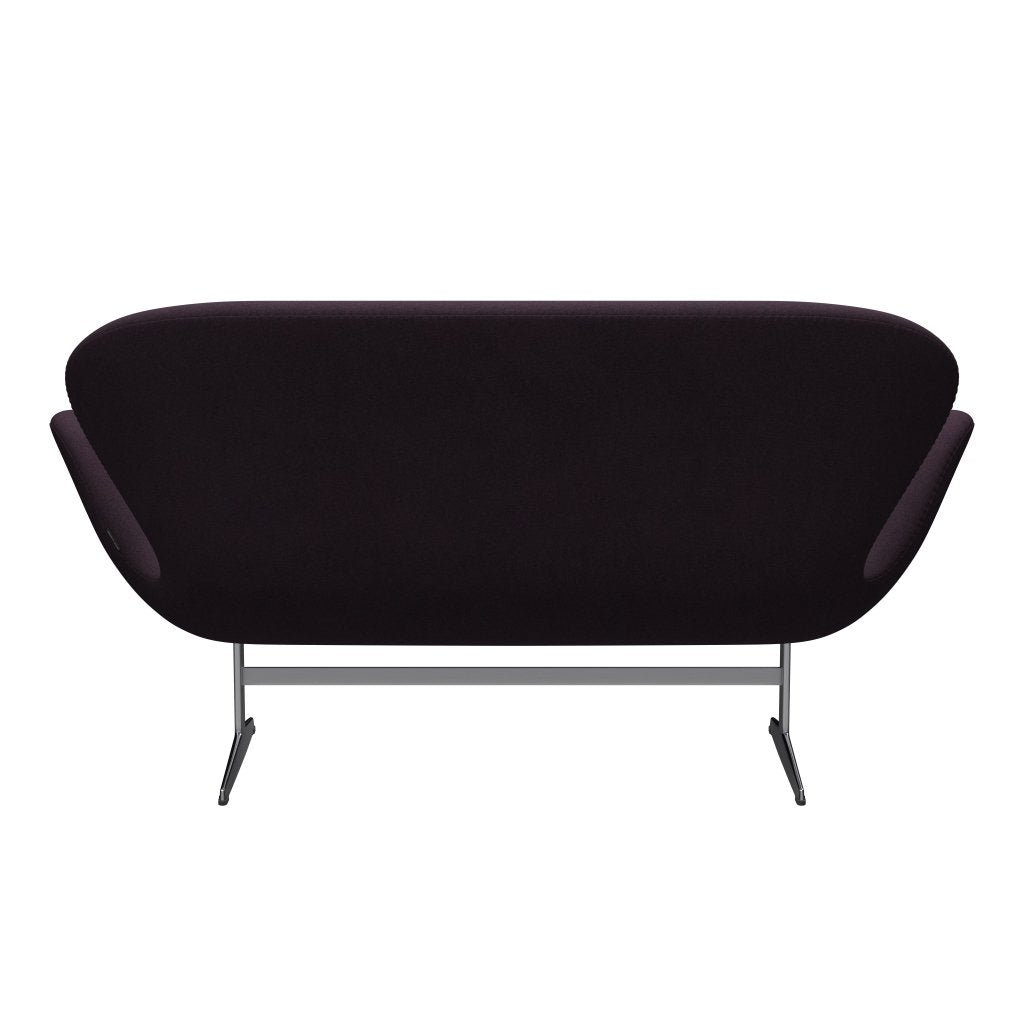 FRITZ HANSEN SWAN SOFA 2 SEART, SATYN SHENMINUM Aluminium/Tonus Bakłażan