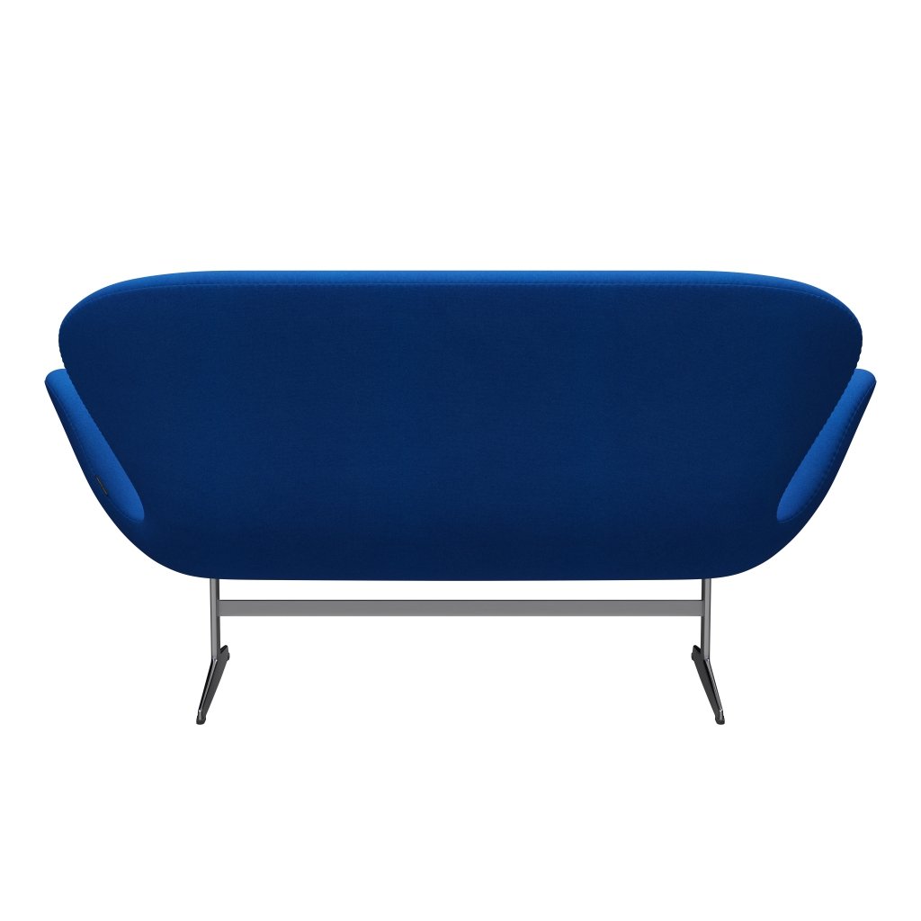 Fritz Hansen Swan Sofa 2 Seater, Satin Brushed Aluminium/Tonus Blue