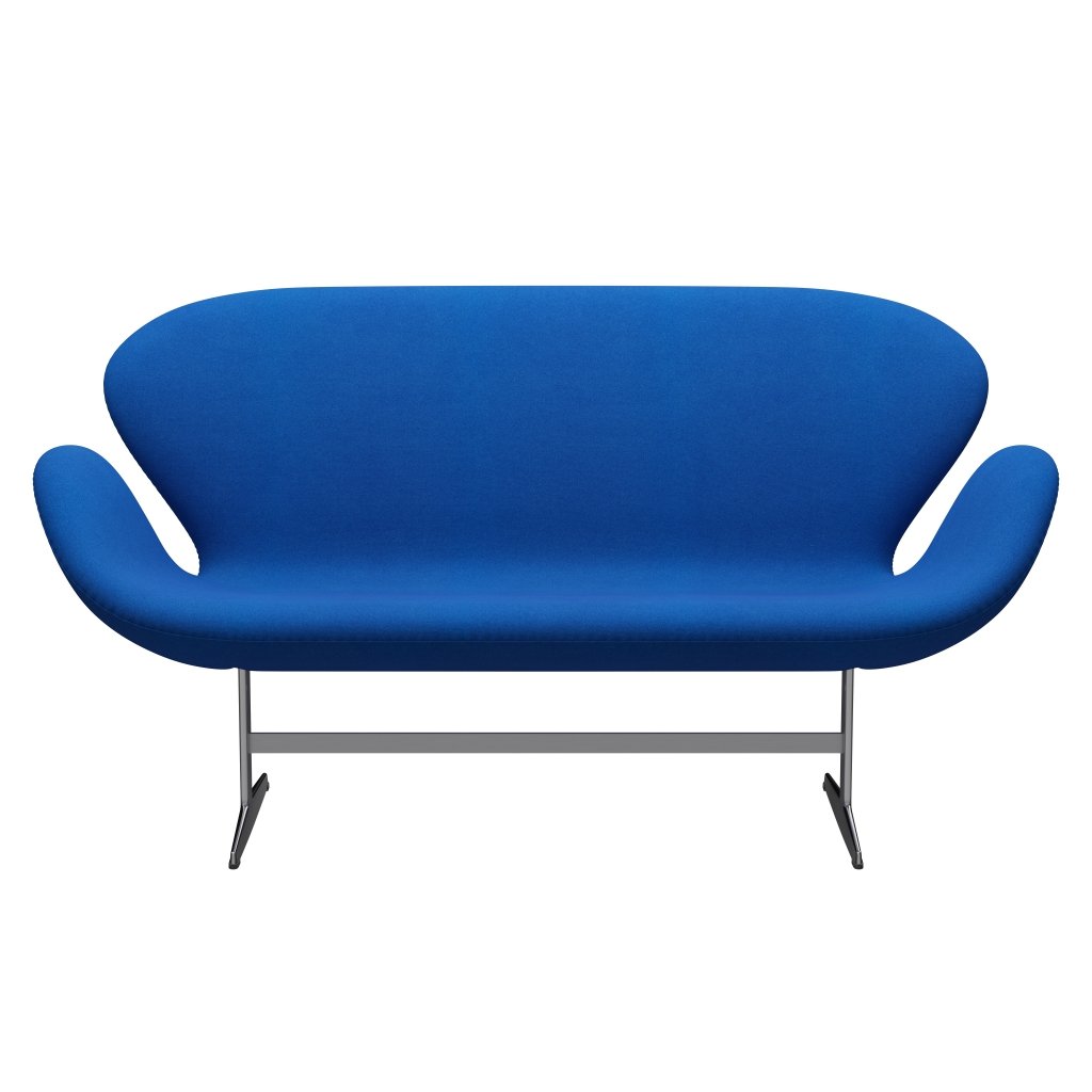 Fritz Hansen Swan Sofa 2, satynowy szczotkowany aluminium/tonus niebieski