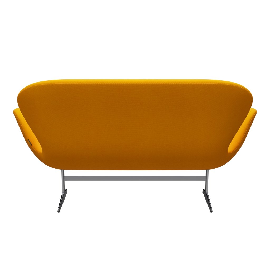 Fritz Hansen Swan Sofa 2, satynowy szczotkowany aluminium/tonus żółta pomarańcza
