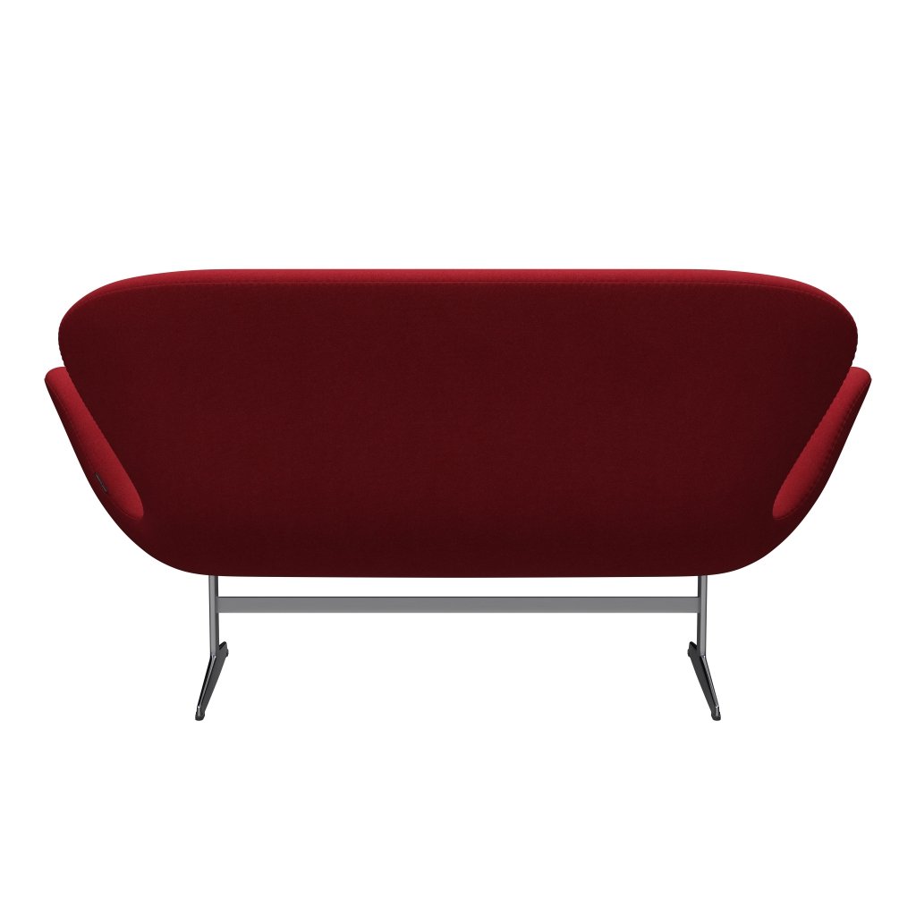 Fritz Hansen Swan Sofa 2 Seater, Satin Brushed Aluminium/Tonus Light Bordeaux