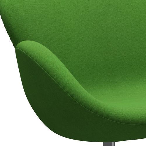 Fritz Hansen Swan Sofa 2 Seater, Satin Brushed Aluminium/Tonus Light Green
