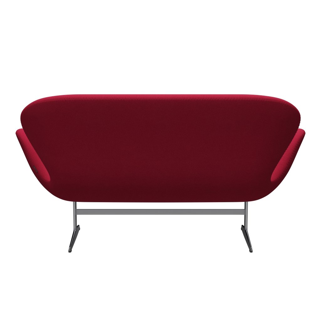 Fritz Hansen Swan Sofa 2 osobę, satynowy szczotkowany aluminium/wiśnia tonus