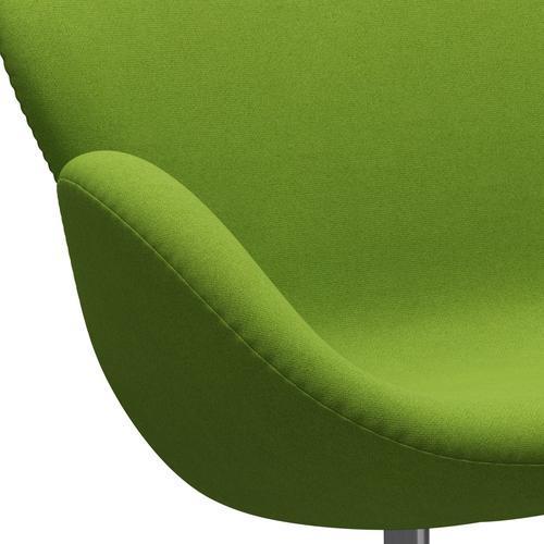 Fritz Hansen Swan Sofa 2 Seater, Satin Brushed Aluminium/Tonus Lime