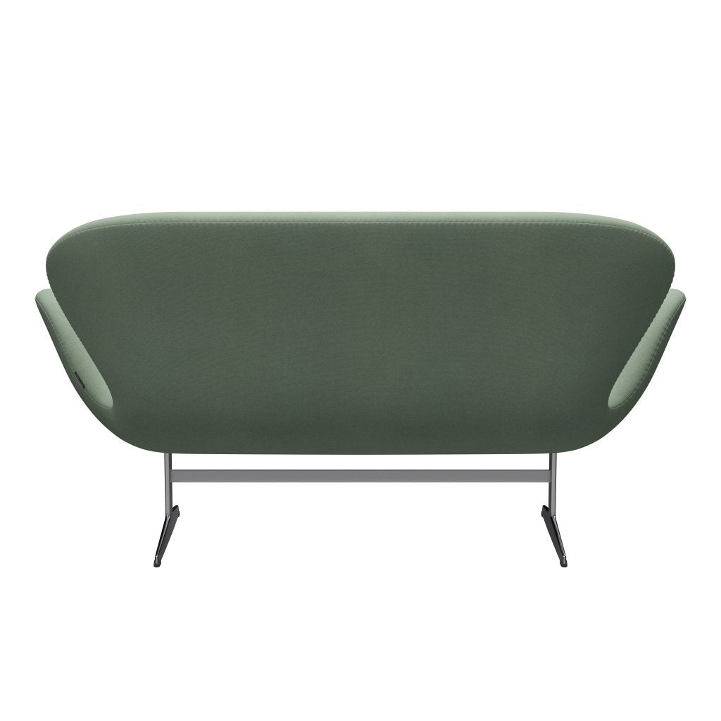 Fritz Hansen Swan Sofa 2, satynowy szczotkowany aluminium/tonus miętowy zielony