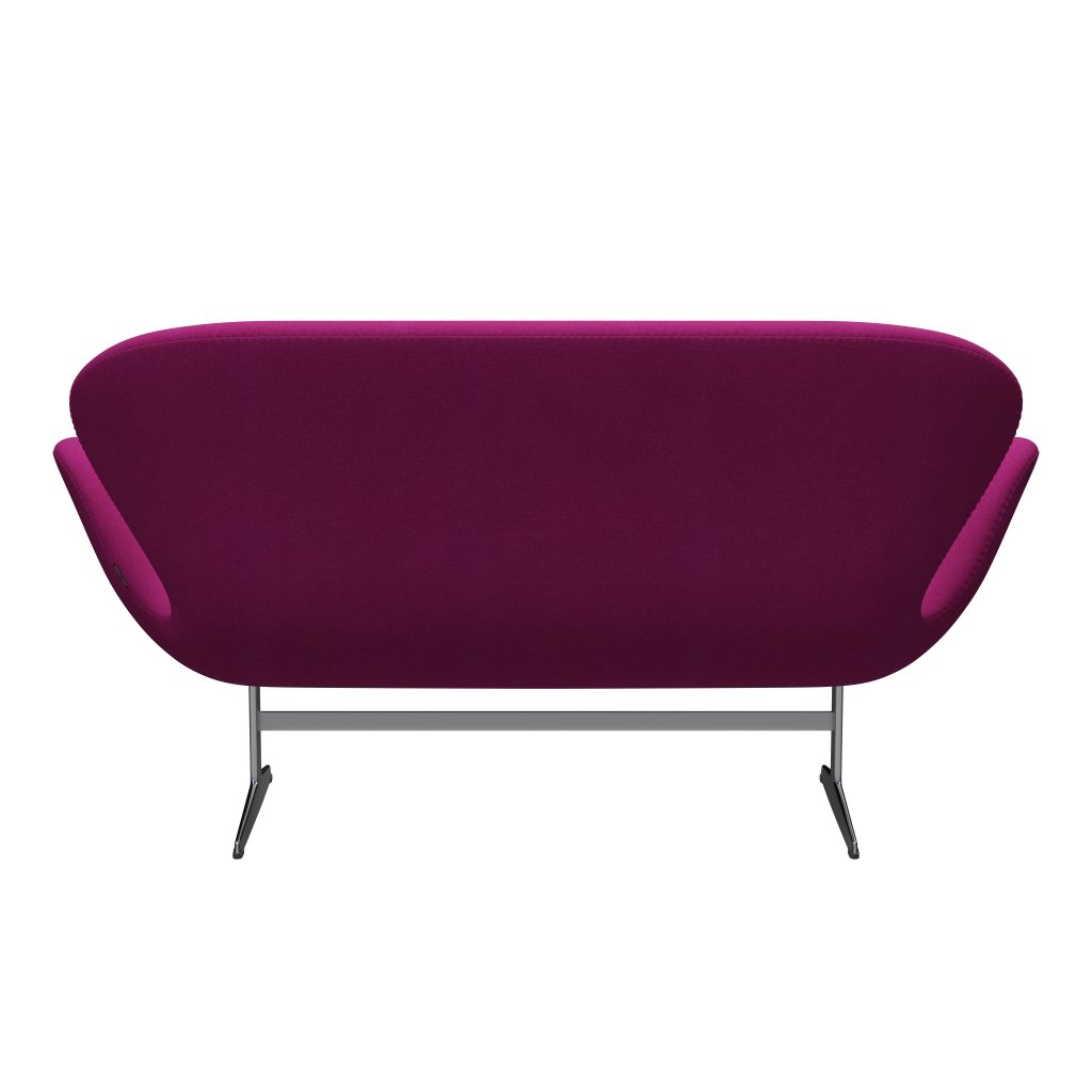 Fritz Hansen Swan Sofa 2 Seater, Satin Brushed Aluminium/Tonus Pink