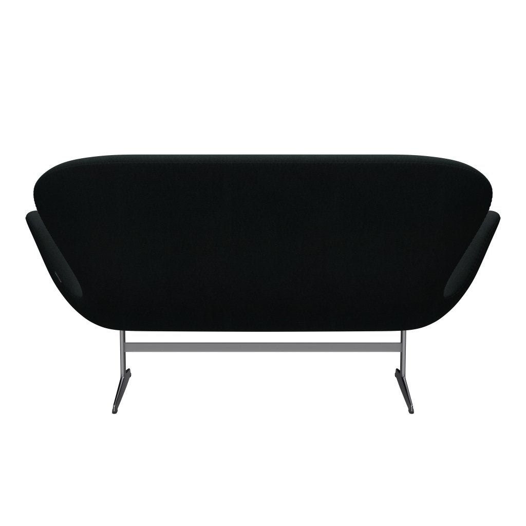 Fritz Hansen Swan Sofa 2 osobę, satynowy szczotkowany aluminium/tonus czarny