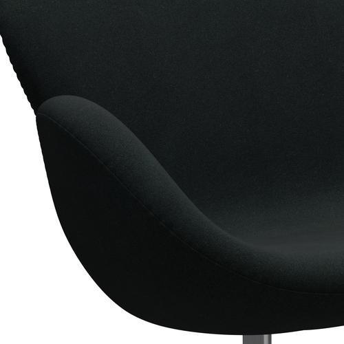 Fritz Hansen Swan Sofa 2 Seater, Satin Brushed Aluminium/Tonus Black