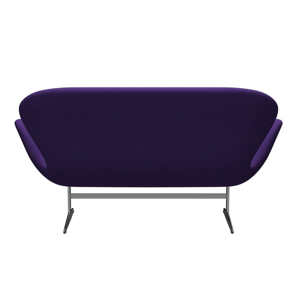 Fritz Hansen Swan Sofa 2 Seater, Satin Brushed Aluminium/Tonus Violet