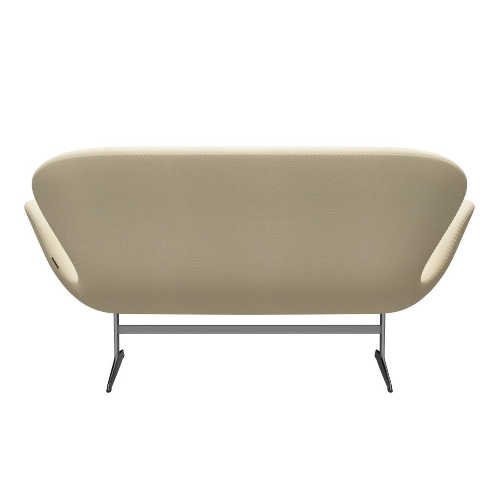 Fritz Hansen Swan Sofa 2 Seater, Satin Brushed Aluminium/Tonus Wool White