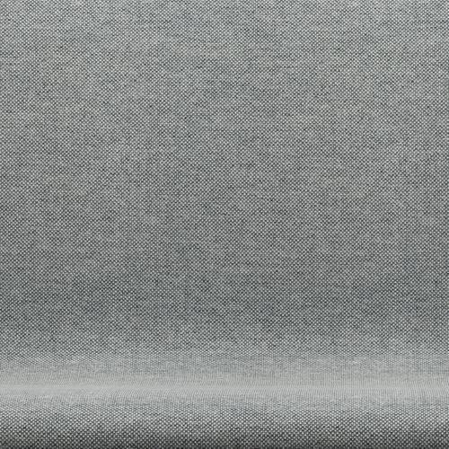 Fritz Hansen Swan Sofa 2 Seater, Black Lacquered/Hallingdal White Grey