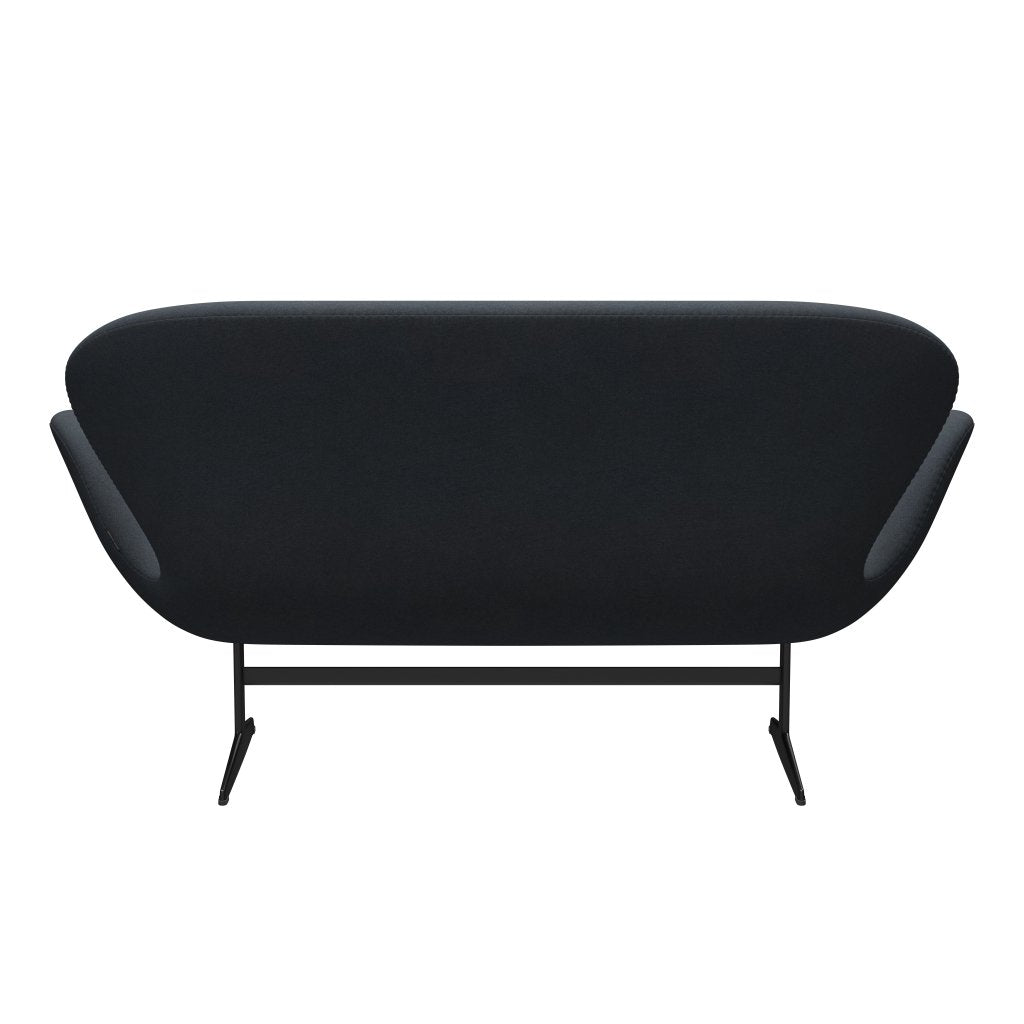 Fritz Hansen Swan Sofa 2 Seater, Black Lacquered/Tonus Dark Grey