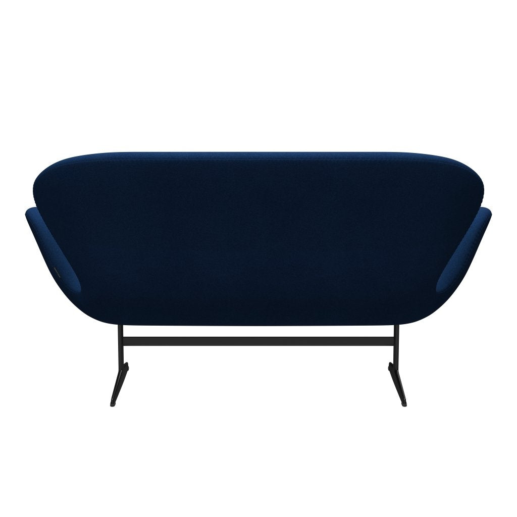 Fritz Hansen Swan Sofa 2 Seater, Black Lacquered/Tonus Dark Coral Blue