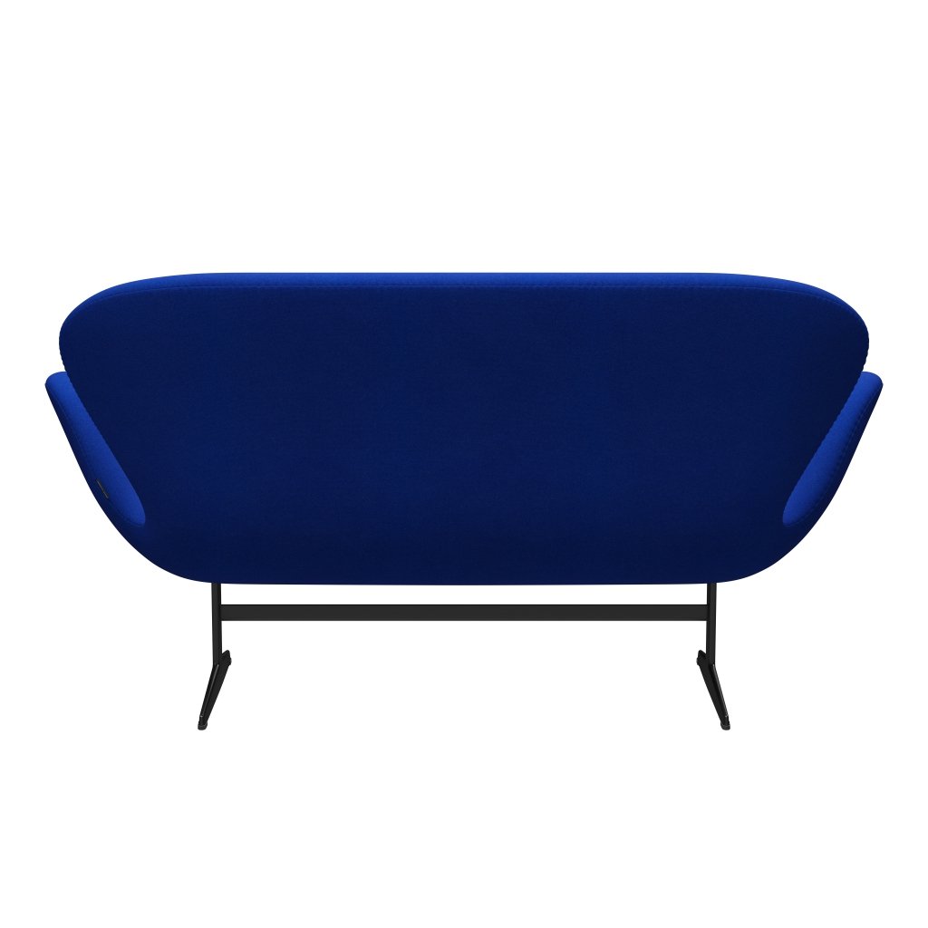 Fritz Hansen Swan Sofa 2 Seater, Black Lacquered/Tonus Light Blue