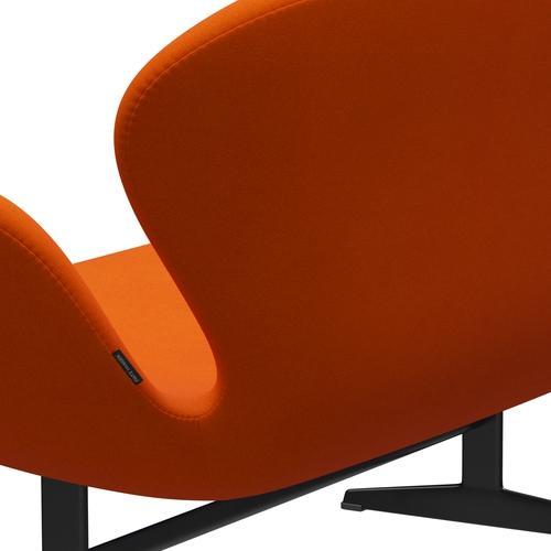 Fritz Hansen Swan Sofa 2 osobę, czarny lakier/tonus jasnopomarańczowy