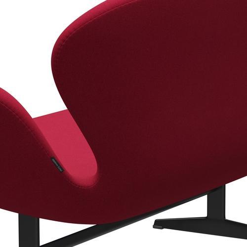 Fritz Hansen Swan Sofa 2 osobę, czarny lakier/Tonus Cherry