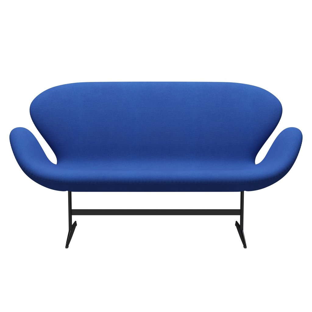 Fritz Hansen Swan Sofa 2 Seater, Black Lacquered/Tonus Lavender Blue