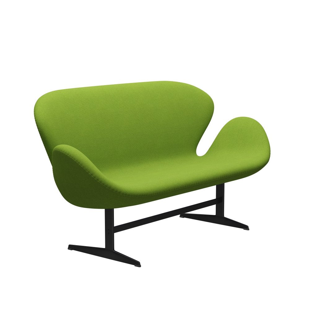 Fritz Hansen Swan Sofa 2 osobę, czarny lakier/wapno tonus