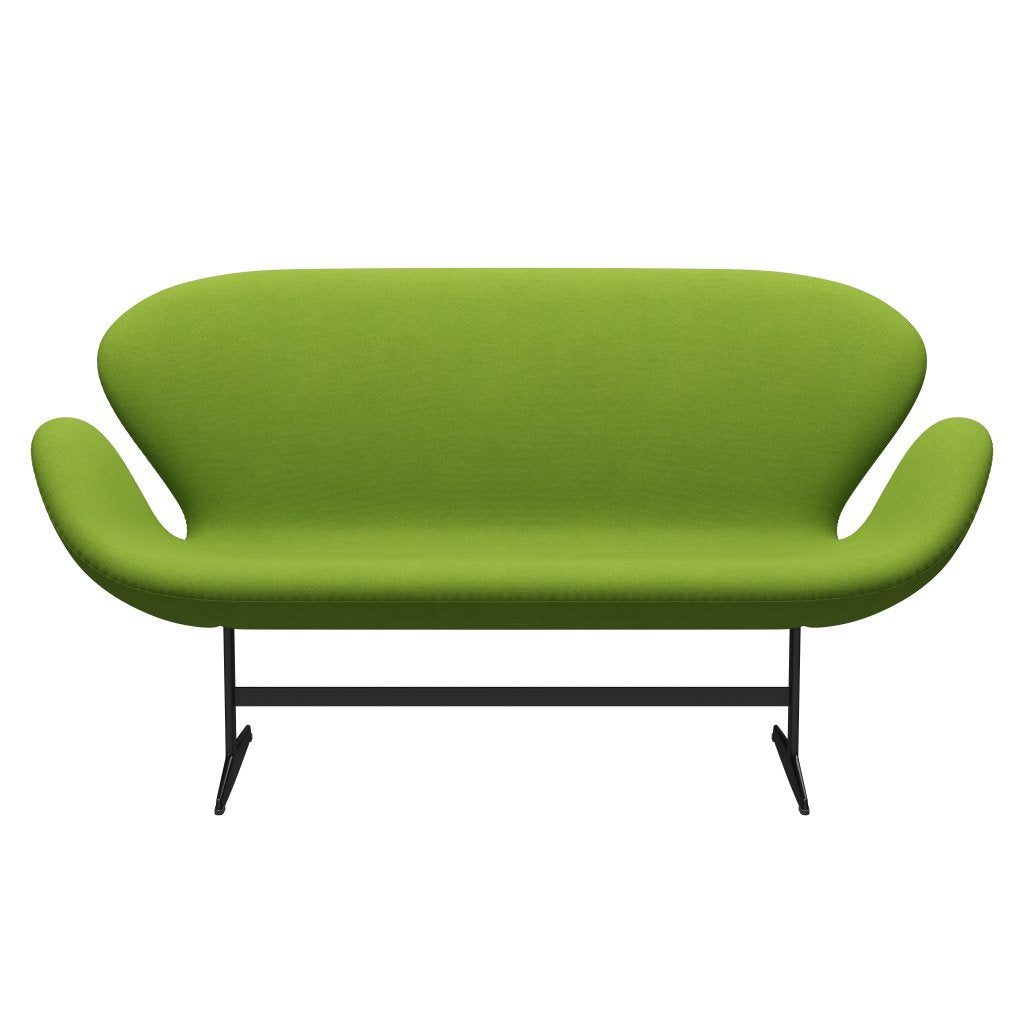 Fritz Hansen Swan Sofa 2 osobę, czarny lakier/wapno tonus