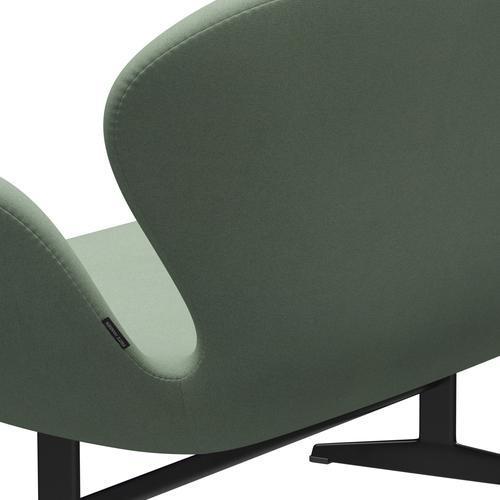 Fritz Hansen Swan Sofa 2 Seater, Black Lacquered/Tonus Mint Green