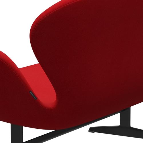 Fritz Hansen Swan Sofa 2 Seater, Black Lacquered/Tonus Red