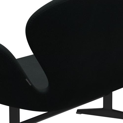 Fritz Hansen Swan Sofa 2 Seater, Black Lacquered/Tonus Black