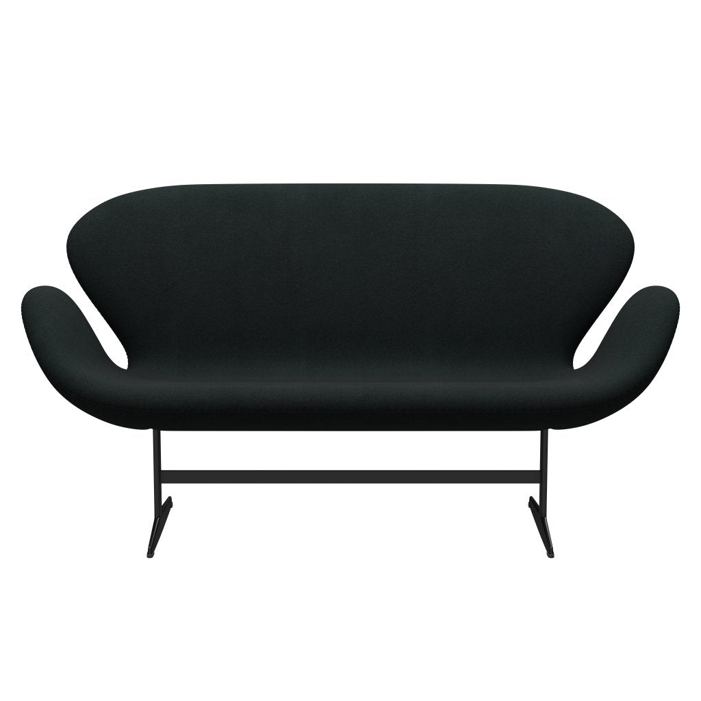 Fritz Hansen Swan Sofa 2 osobę, czarny lakier/tonus czarny