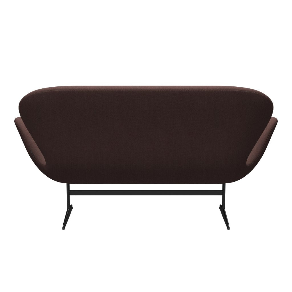 Fritz Hansen Swan Sofa 2 osobę, czarny lakier/tonus fioletowy szary