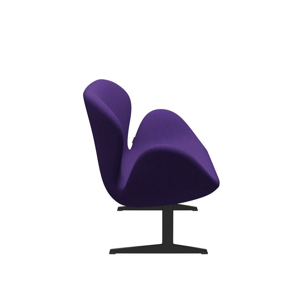 Fritz Hansen Swan Sofa 2 Seater, Black Lacquered/Tonus Violet