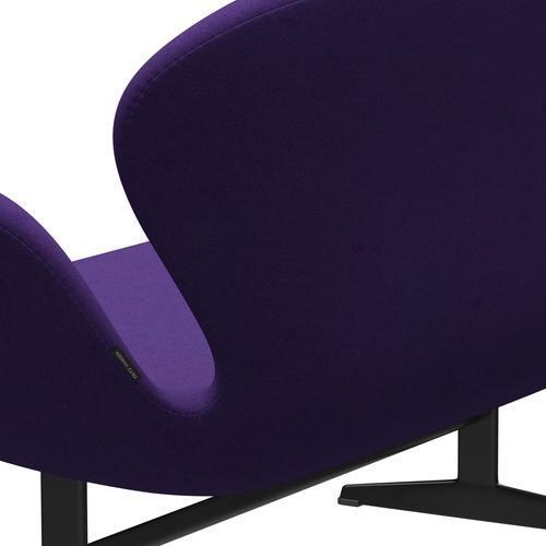 Fritz Hansen Swan Sofa 2 Seater, Black Lacquered/Tonus Violet