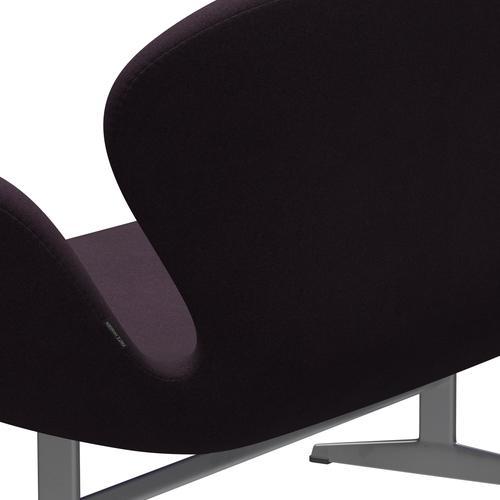 Fritz Hansen Swan Sofa 2 osobę, srebrny szary/tonus bakłażon