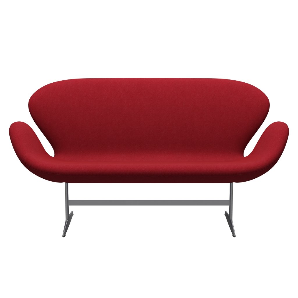 Fritz Hansen Swan Sofa 2 osobę, srebrny szary/tonus światło Bordeaux