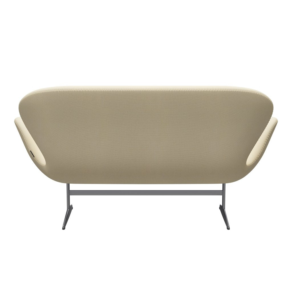 Fritz Hansen Swan Sofa 2 osobę, srebrny szary/tonus wełniany biały