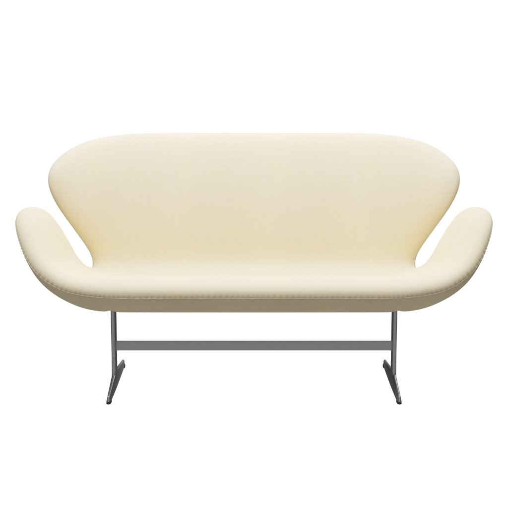 Fritz Hansen Swan Sofa 2 osobę, srebrny szary/tonus wełniany biały