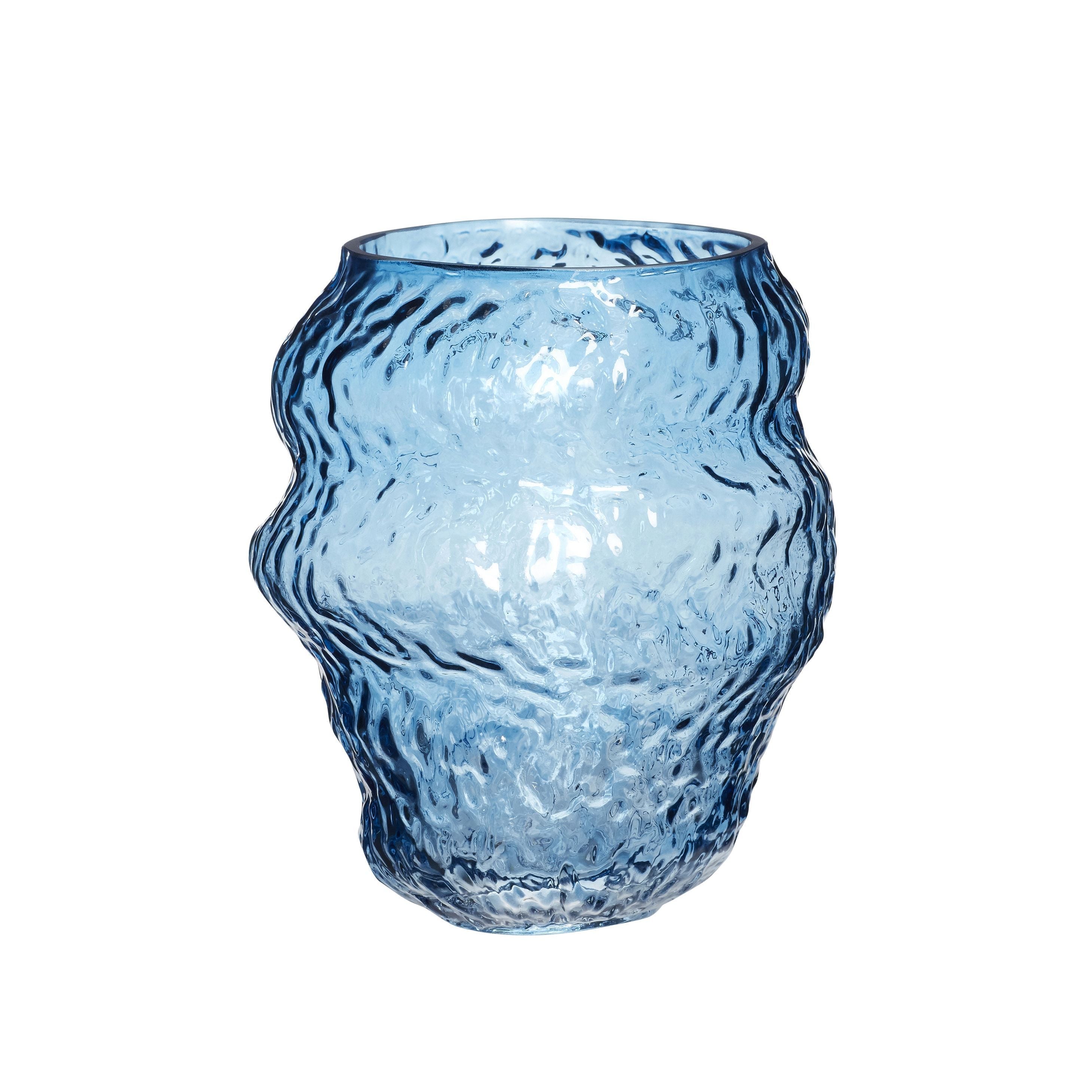Hübsch Aurora Vase Glass Blue