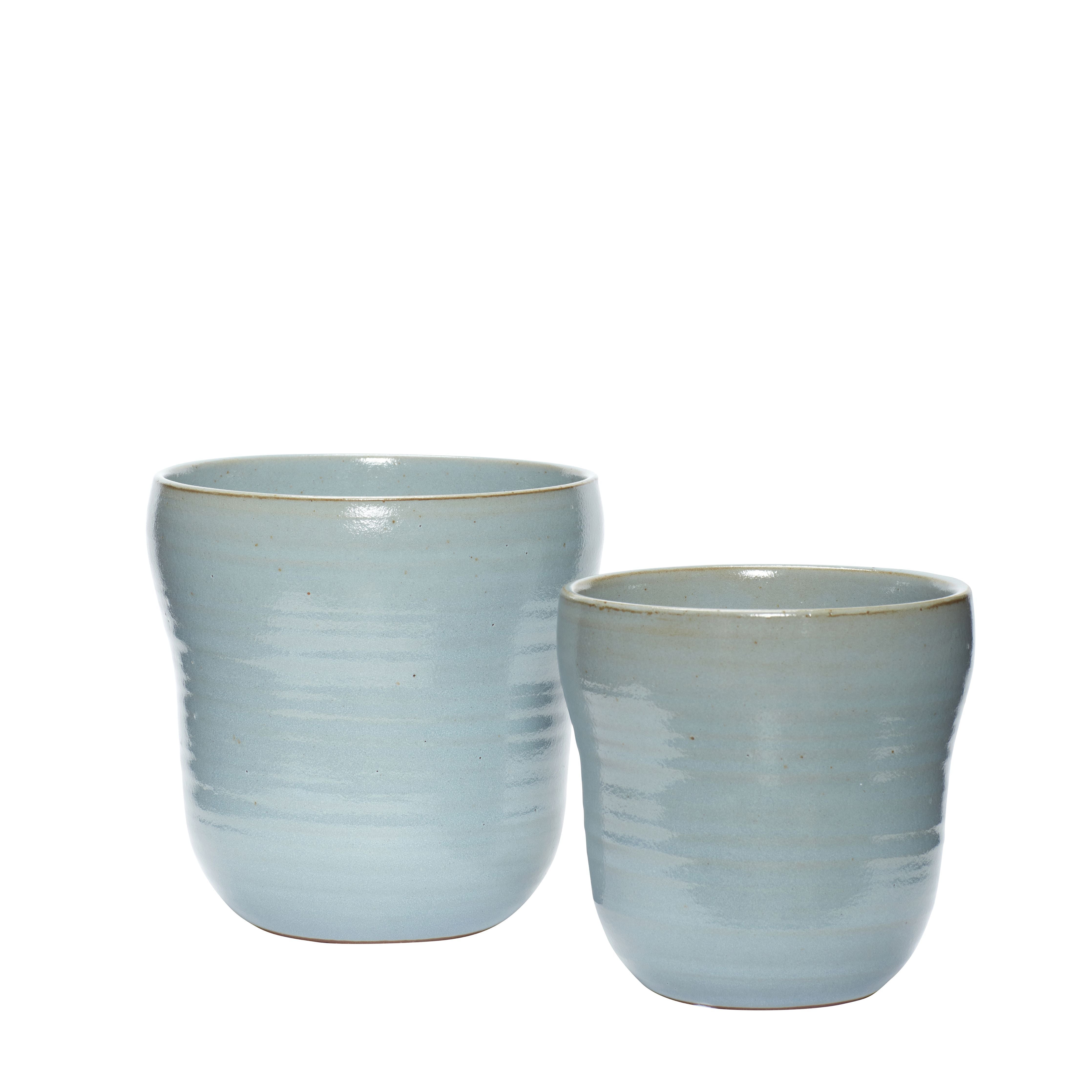 Hübsch Care Pot Ceramiczny niebieski zestaw 2