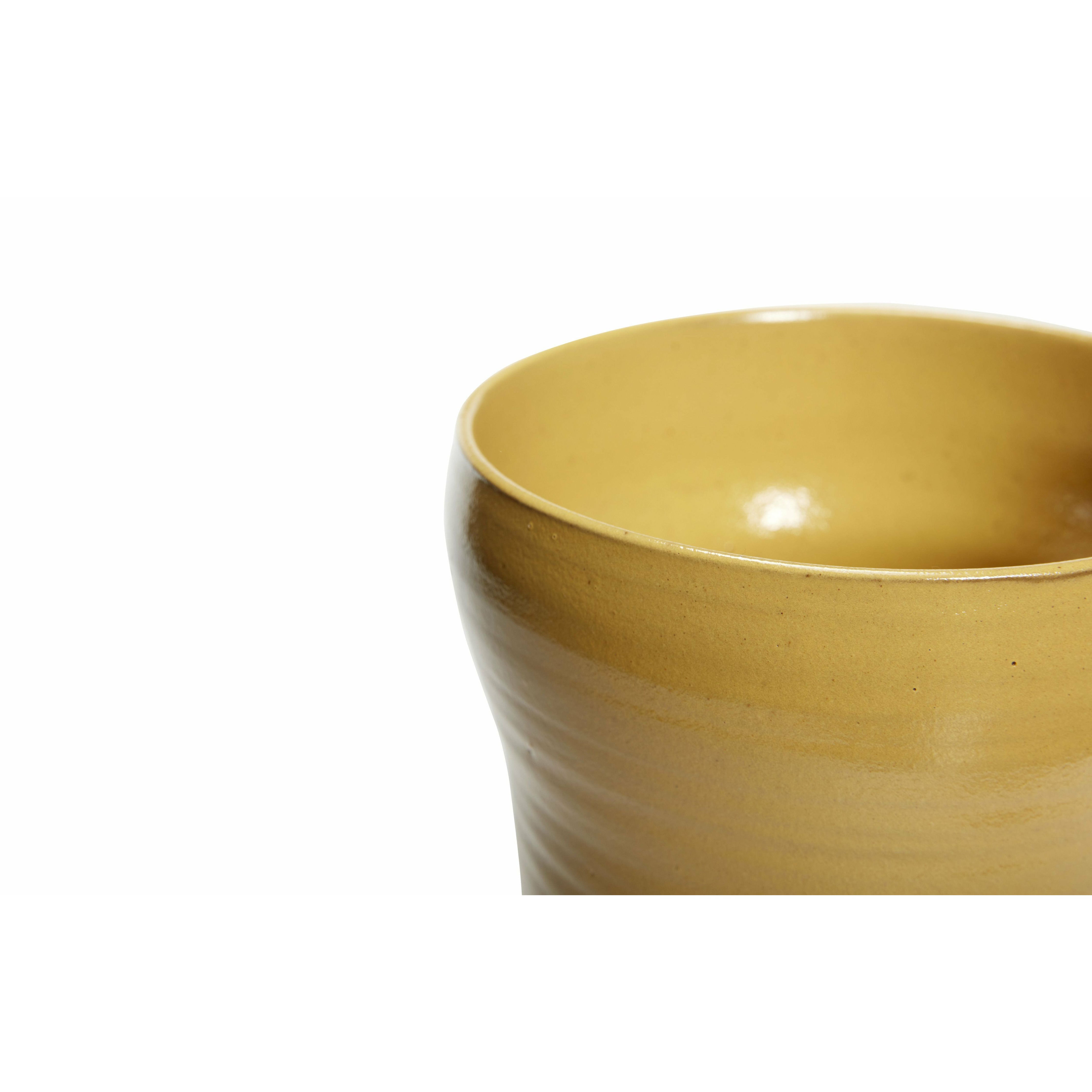 Hübsch Care Pot Ceramiczny żółty zestaw 2